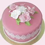 Торт "С кружевом на розовом"