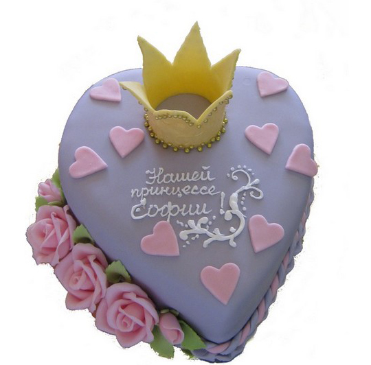 Торт сердце с короной