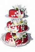 Торт свадебный "Архидеи на красном"